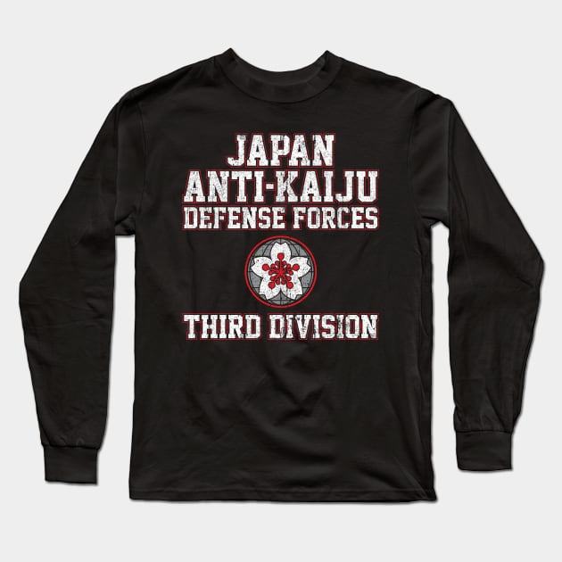 Japan Anti-Kaiju Defense Forces Third Division Long Sleeve T-Shirt by huckblade